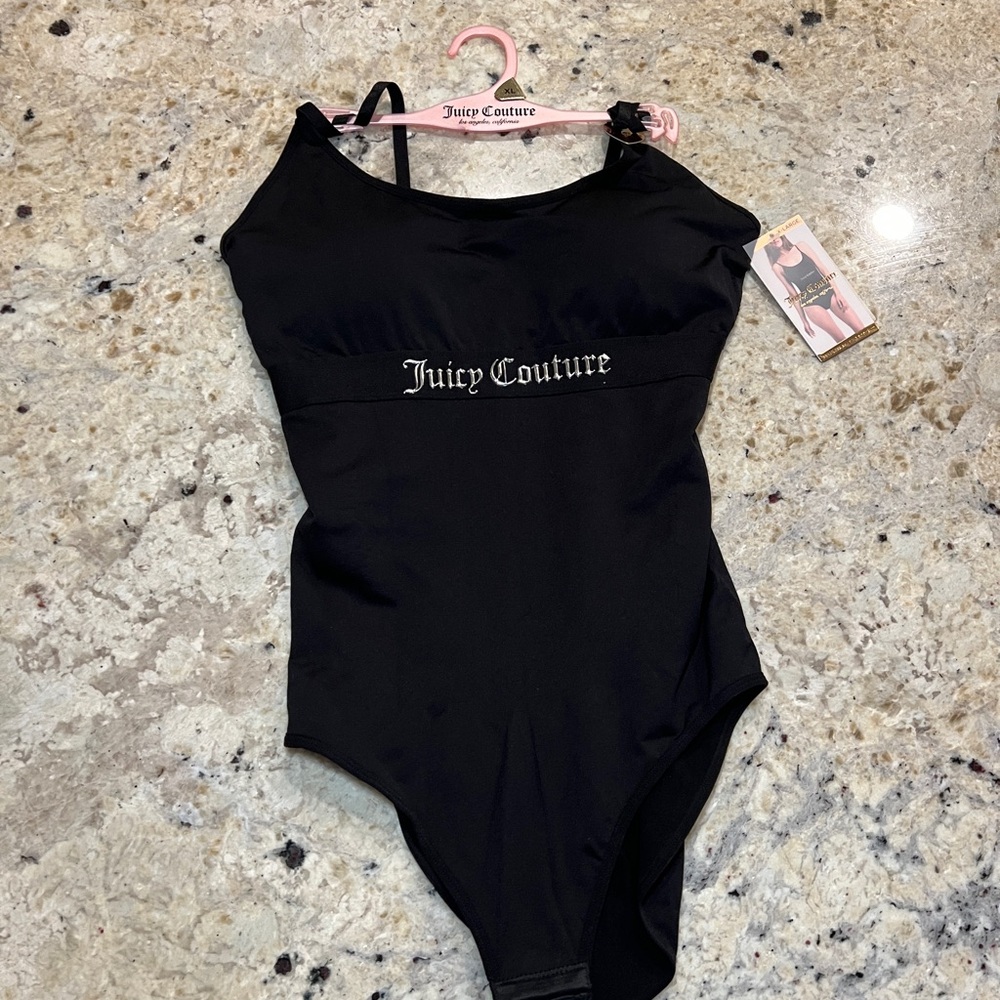 Juicy Couture Black Snap Closure Bodysuit (One Piece)